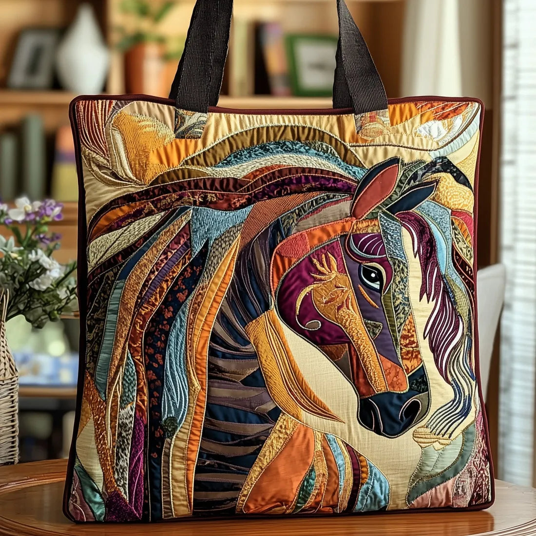 Primrose | Horse Mosaic Quilted Tote Bag