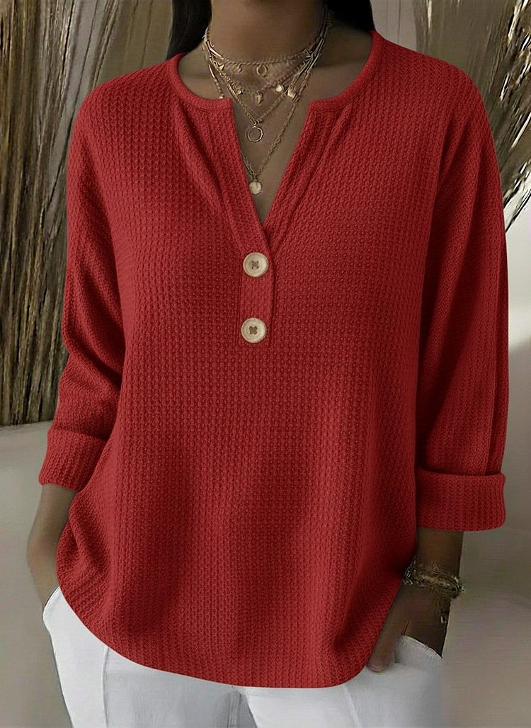 Sandra | Henley Button Top