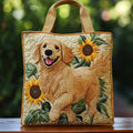 Tess | Golden Quilted Tote Bag