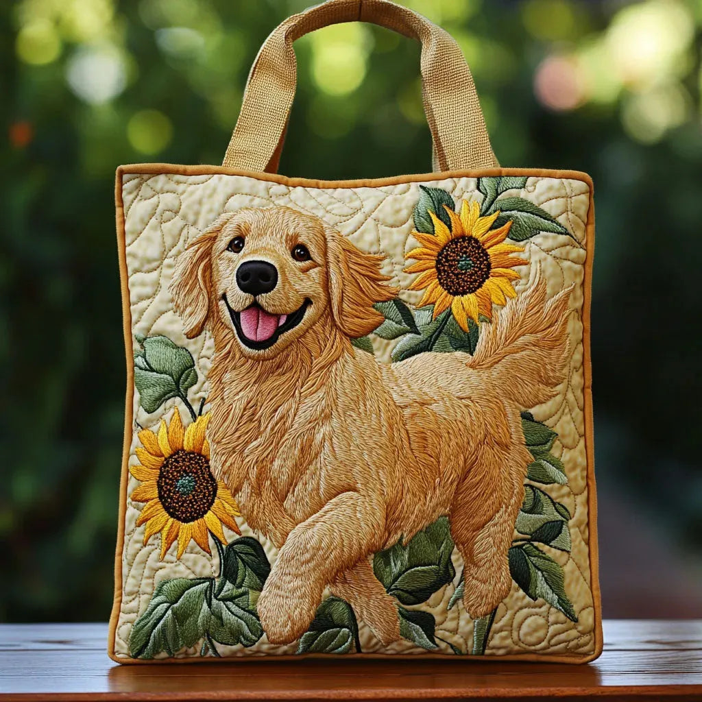 Tess | Golden Quilted Tote Bag