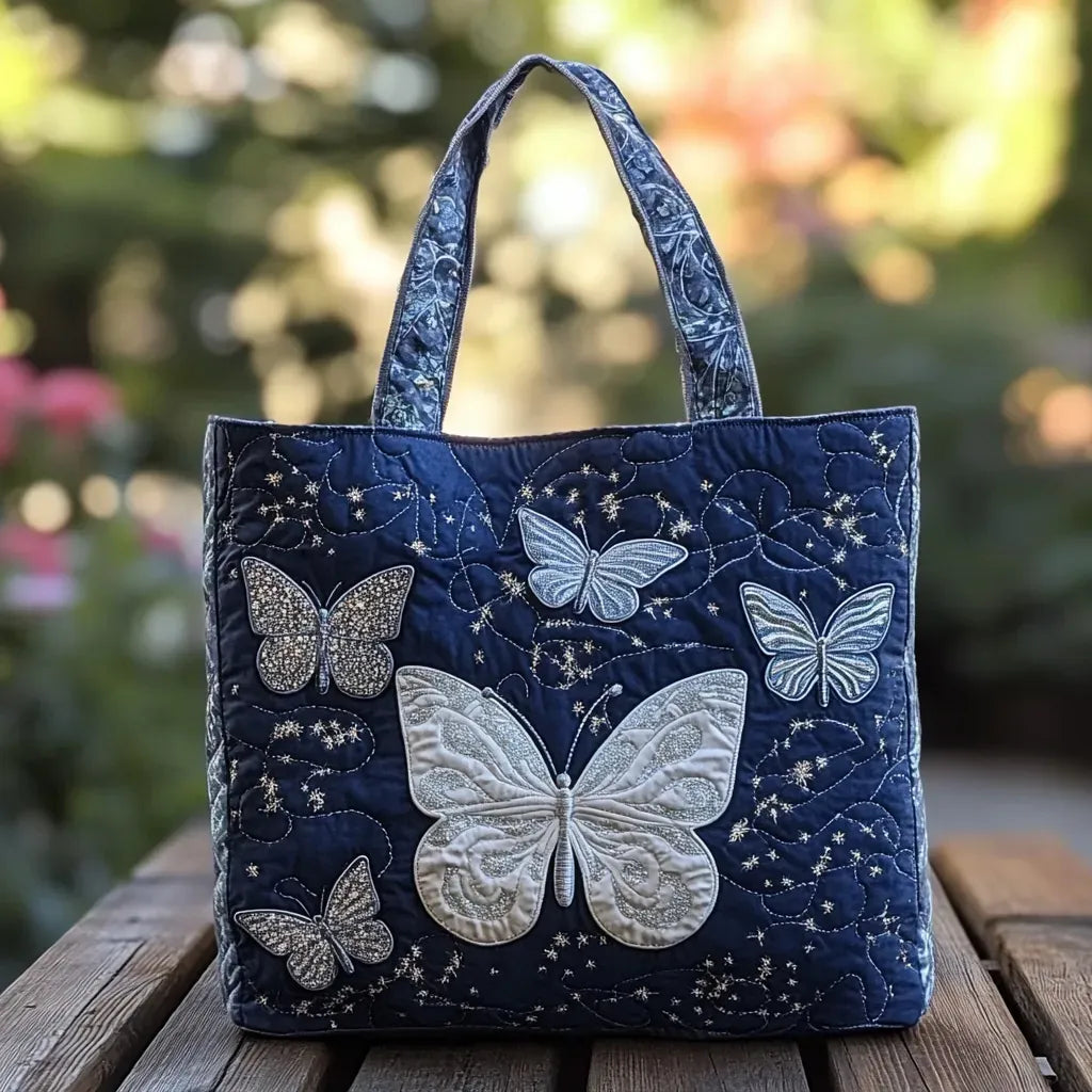 Kiara | Silver Quilted Tote Bag