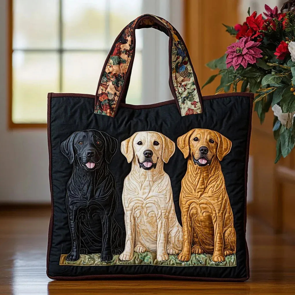 Vada | Three Labradors Quilted Tote Bag