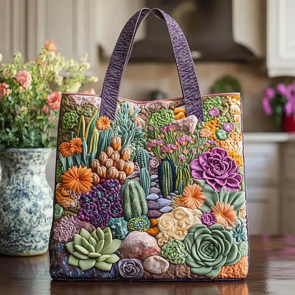 Dusk | Succulent Garden Quilted Tote Bag