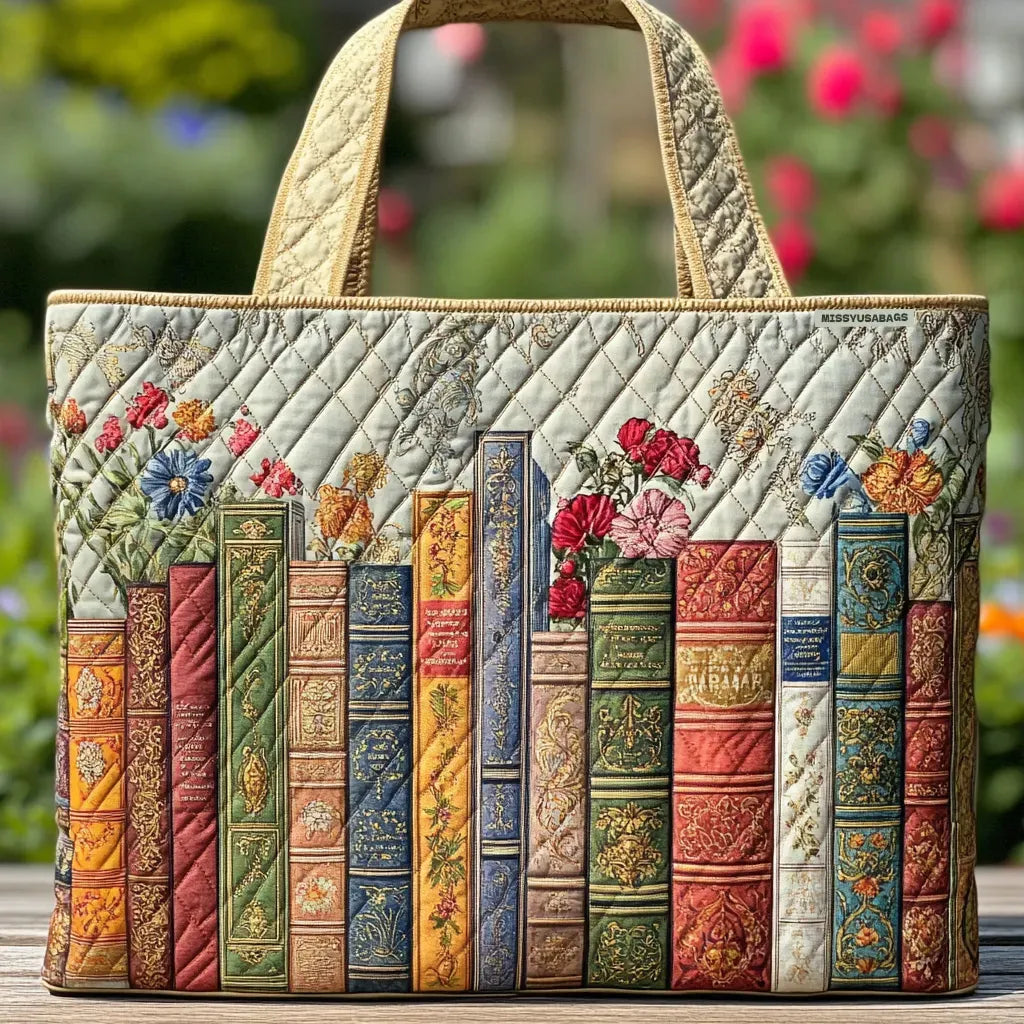 Indigo | Enchanted Library Quilted Tote Bag