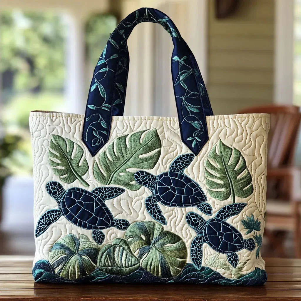 Thora | Sea Turtle Grace Quilted Tote Bag