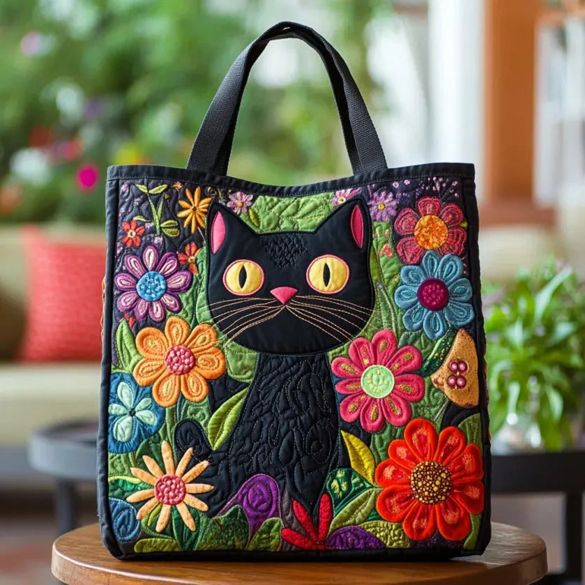 Unity | Black Cat Quilted Tote Bag