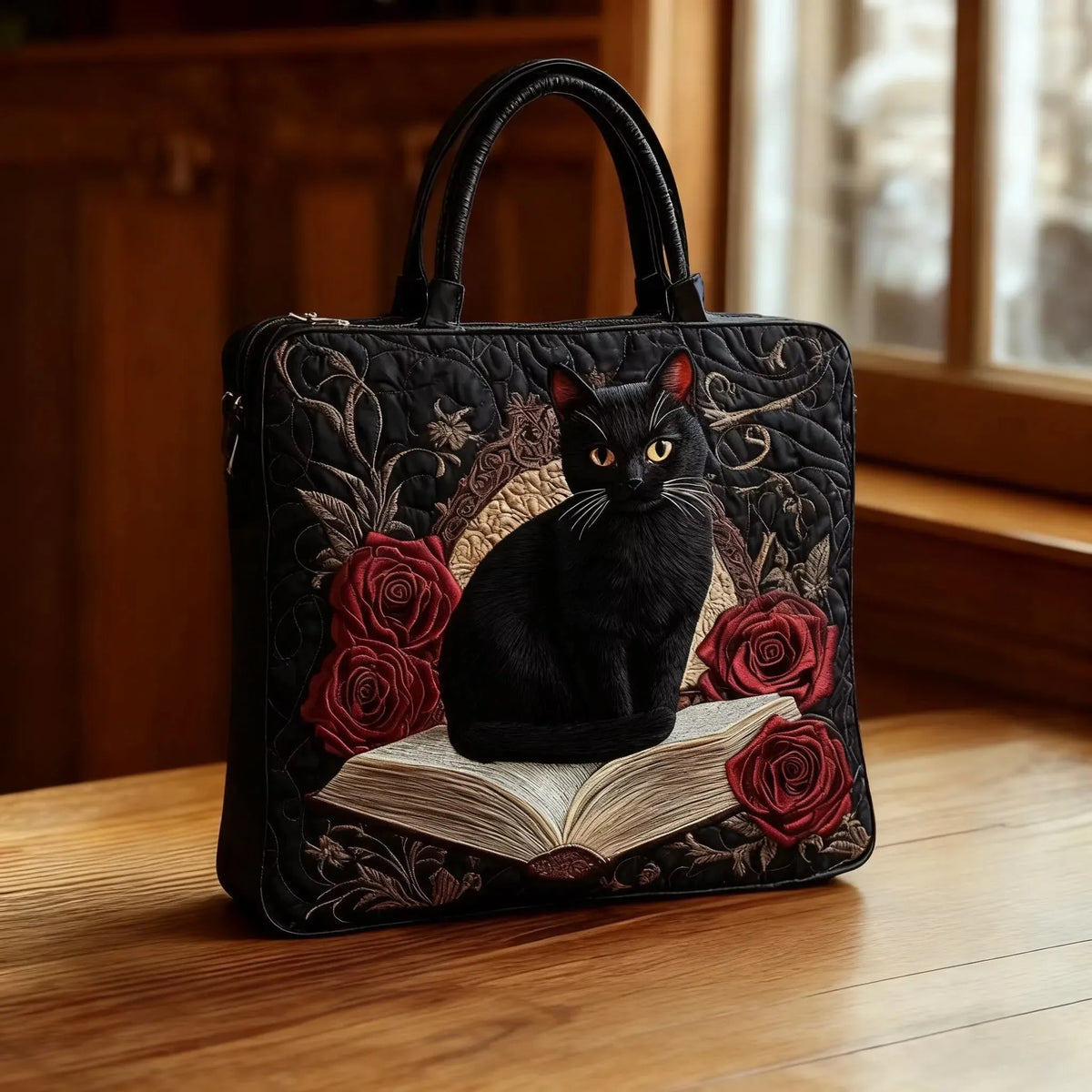 Gaia | Dark Handles Quilted Tote Bag