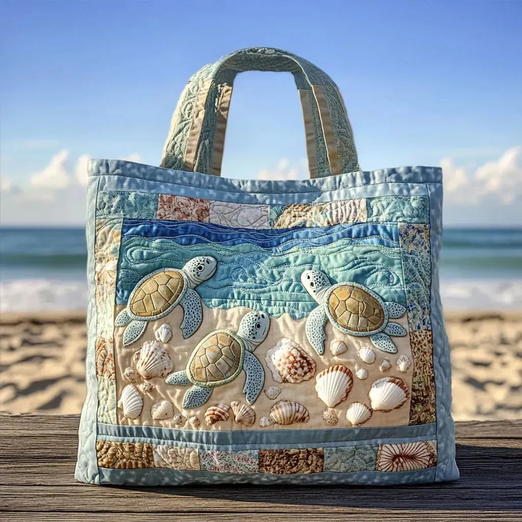 Kaia | Turtle Quilted Tote Bag