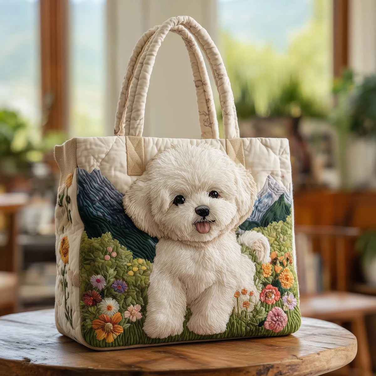 Odette | Dog Quilted Tote Bag