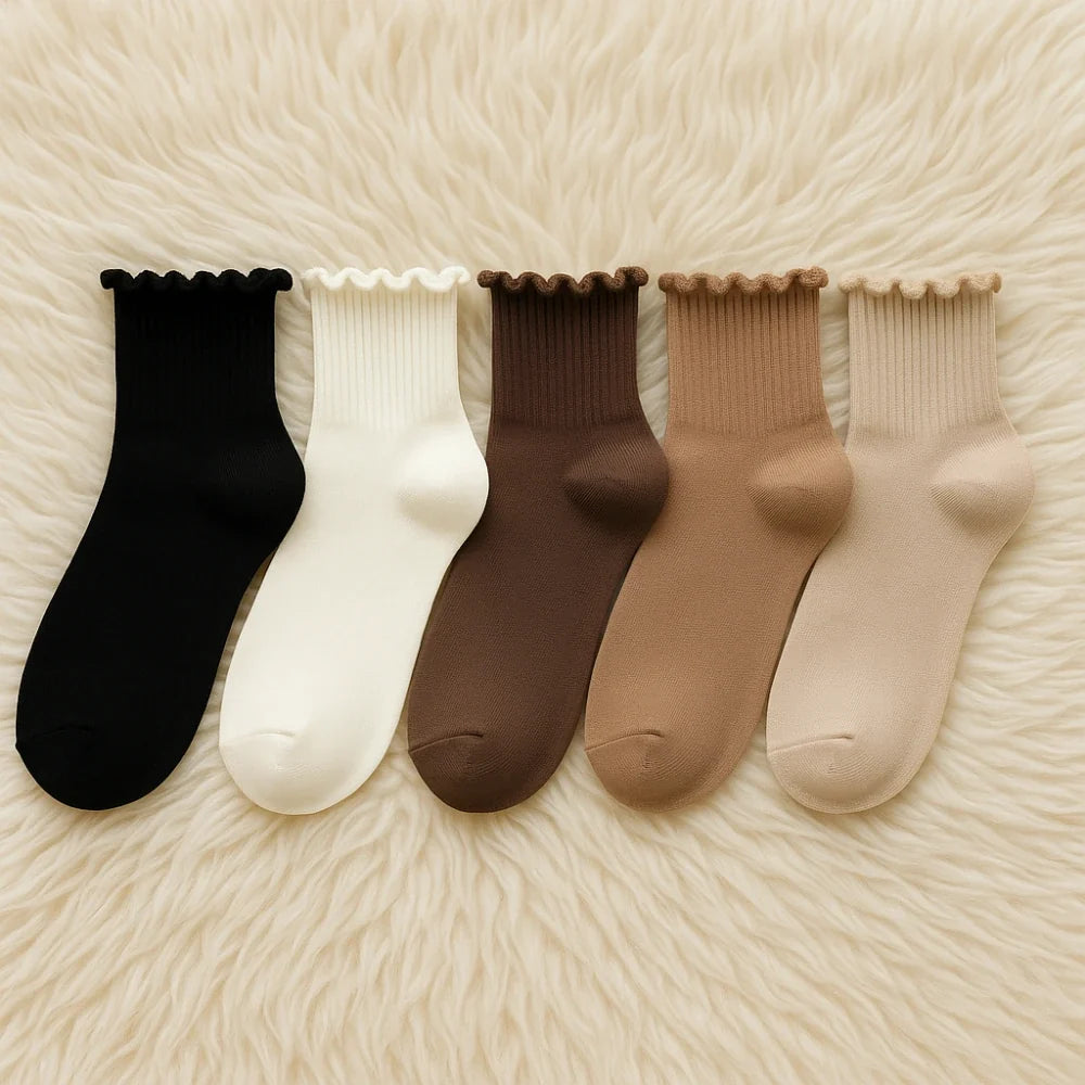 Ruffle Crew Socks · 5-pack