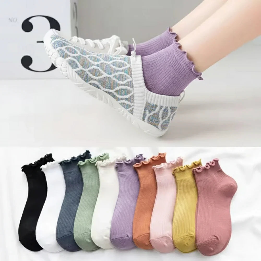 Ruffle Ankle Socks · 10-pack