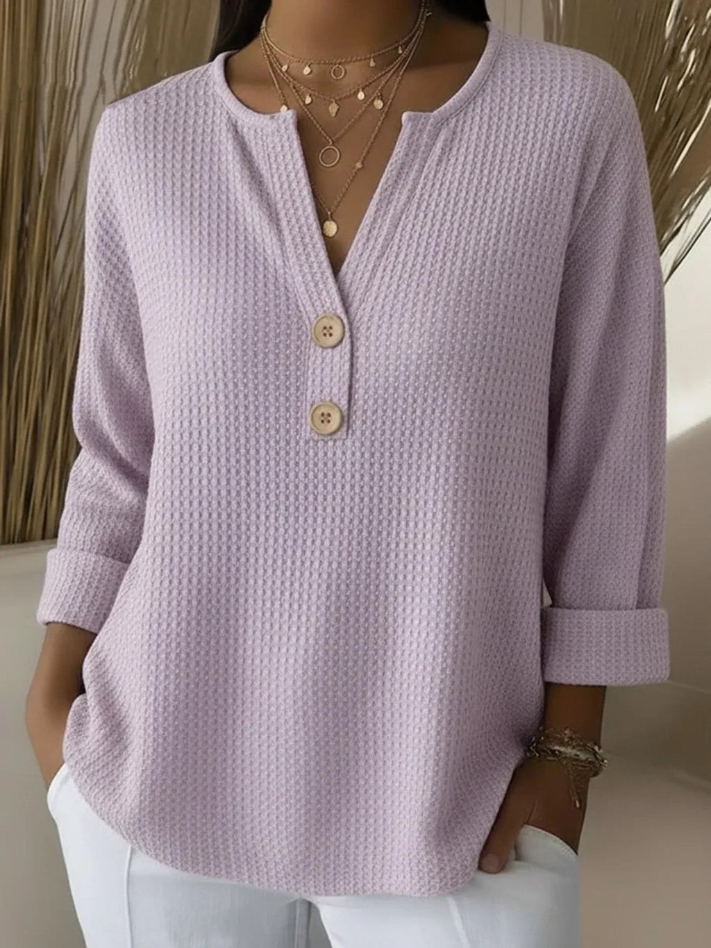 Sandra | Henley Button Top