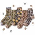 Grey Floral Socks · 5-pack