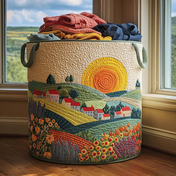Ottilie | Golden Sunset Village Laundry Basket