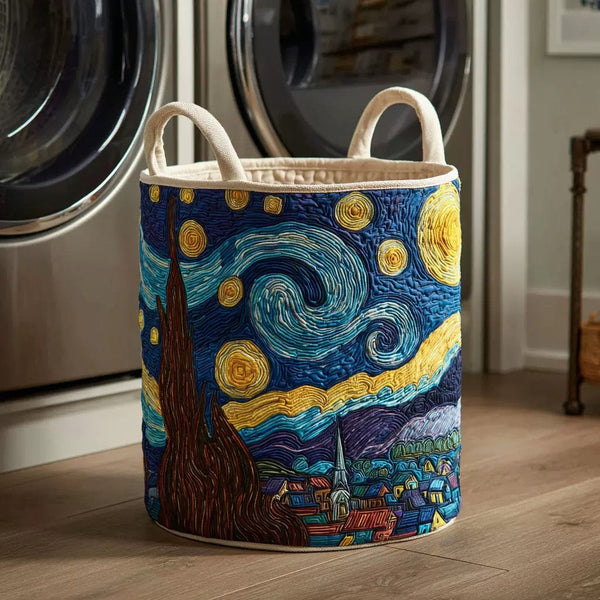 Georgie | Starry Night Village Laundry Basket