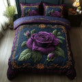 Prue | Purple Rose Quilted Bedding Set
