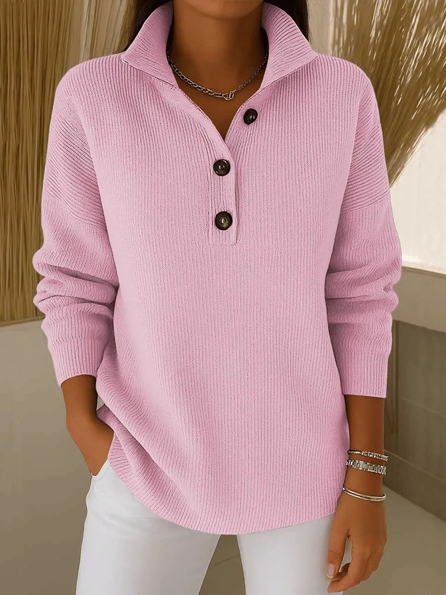 Barbara | V-Neck Polo Sweater
