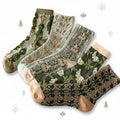 Green Floral Socks · 5-pack