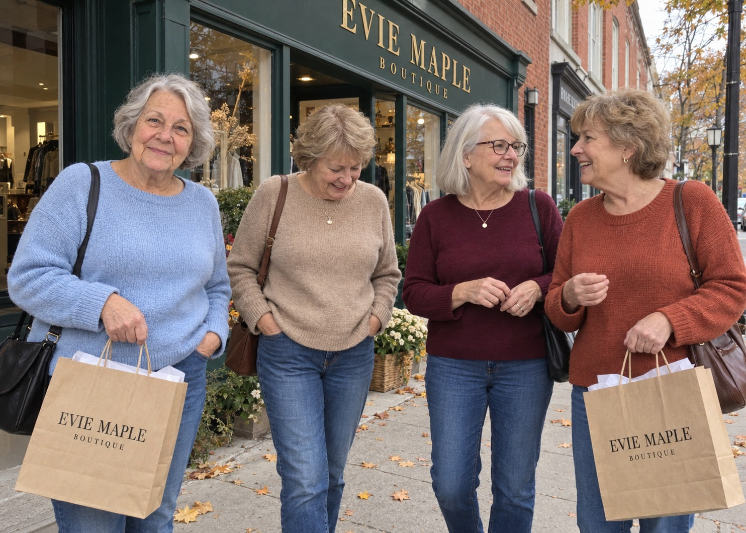 Friends outside Evie Maple Boutique