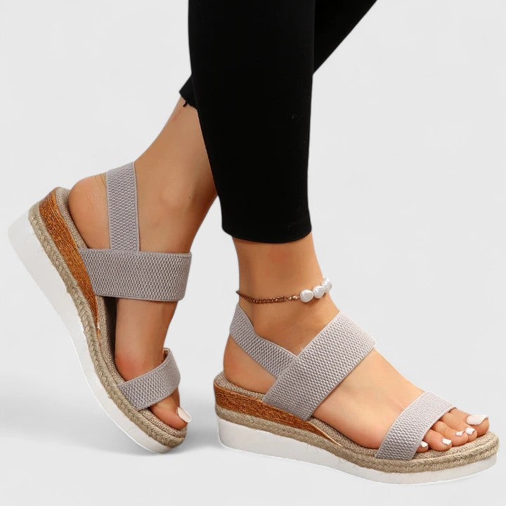 Ada stretch knit wedge sandals