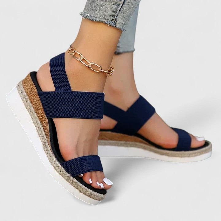 Ada stretch knit wedge sandals