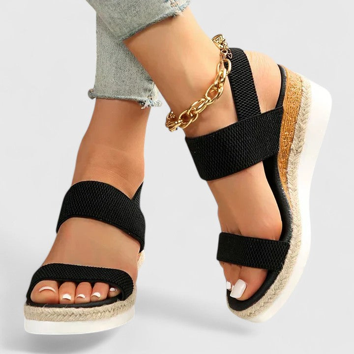 Ada stretch knit wedge sandals