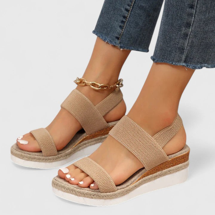 Ada stretch knit wedge sandals
