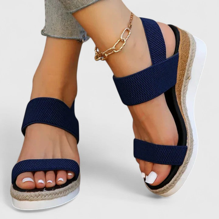 Ada stretch knit wedge sandals