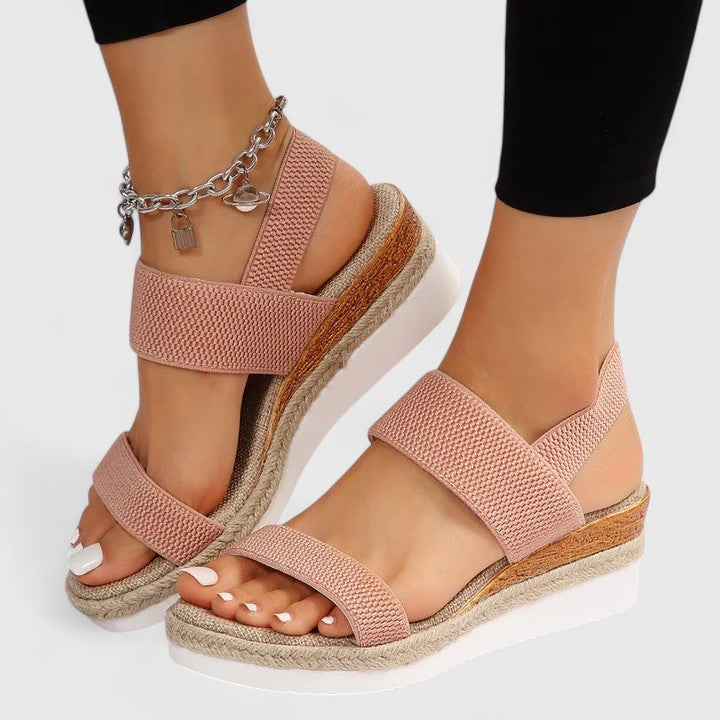 Ada stretch knit wedge sandals