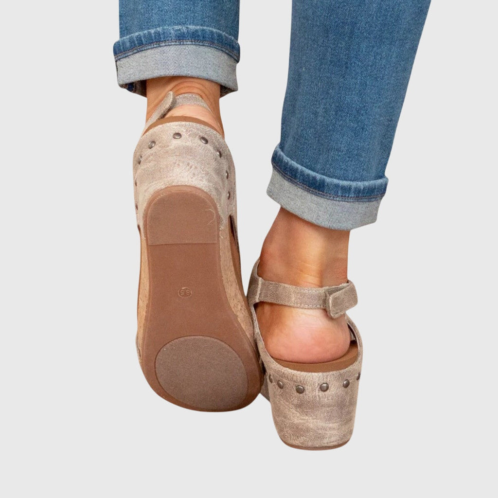 Clara buckle wedge sandals