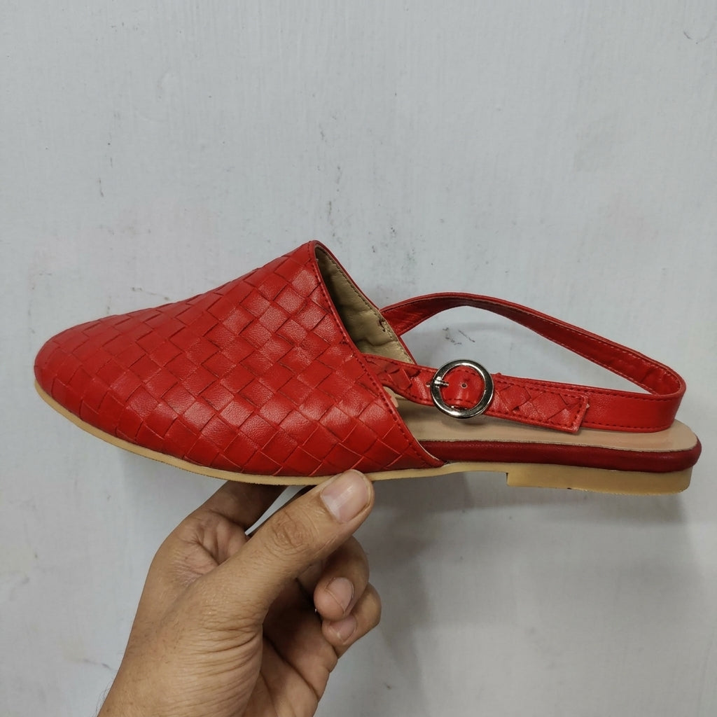 Delia contoured footbed sandals in coral red
