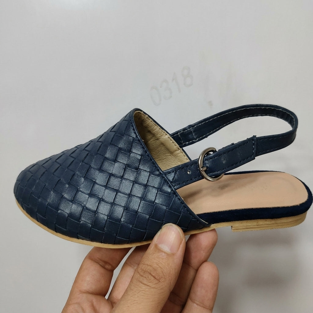 Delia contoured footbed sandals in denim blue