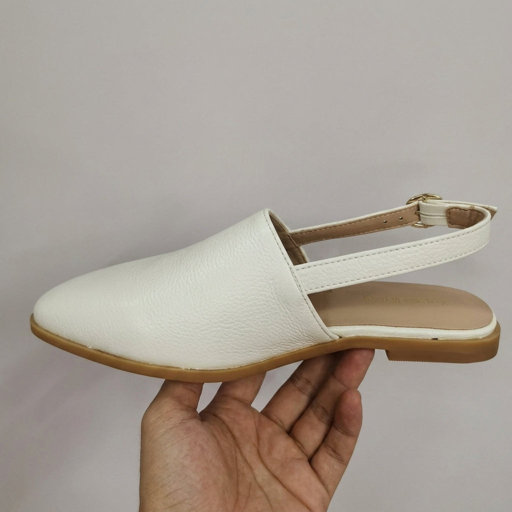 Delia contoured footbed sandals in ivory