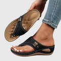 Eliza slip-on wedge sandals in black