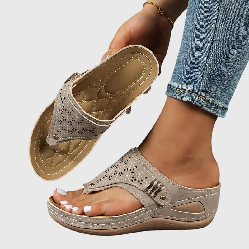 Eliza slip-on wedge sandals