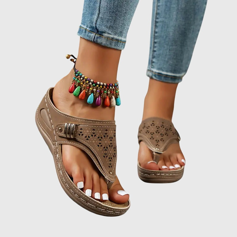 Eliza slip-on wedge sandals
