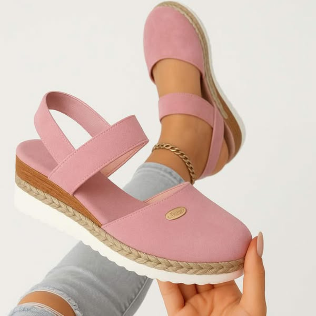 Freya cushioned wide-base sandals in pink