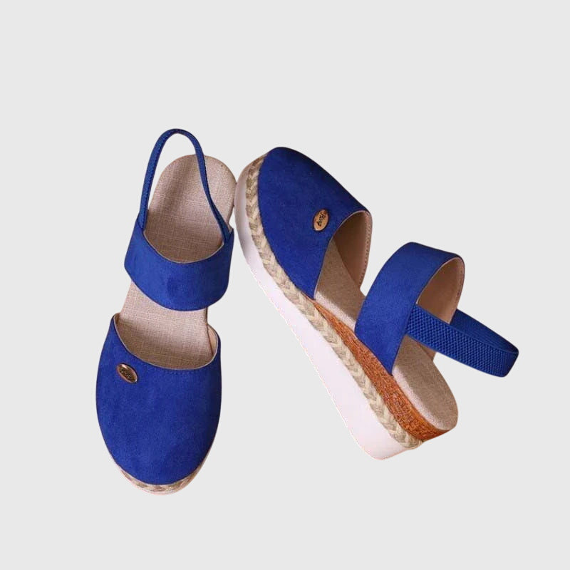 Freya cushioned wide-base sandals in blue