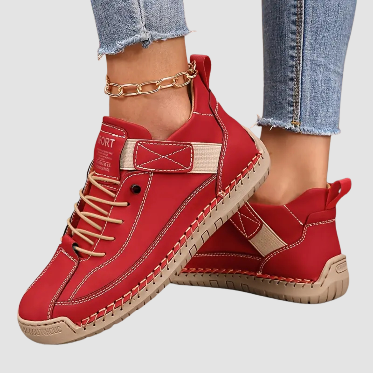 Juno wide-fit slip-on sneakers in red