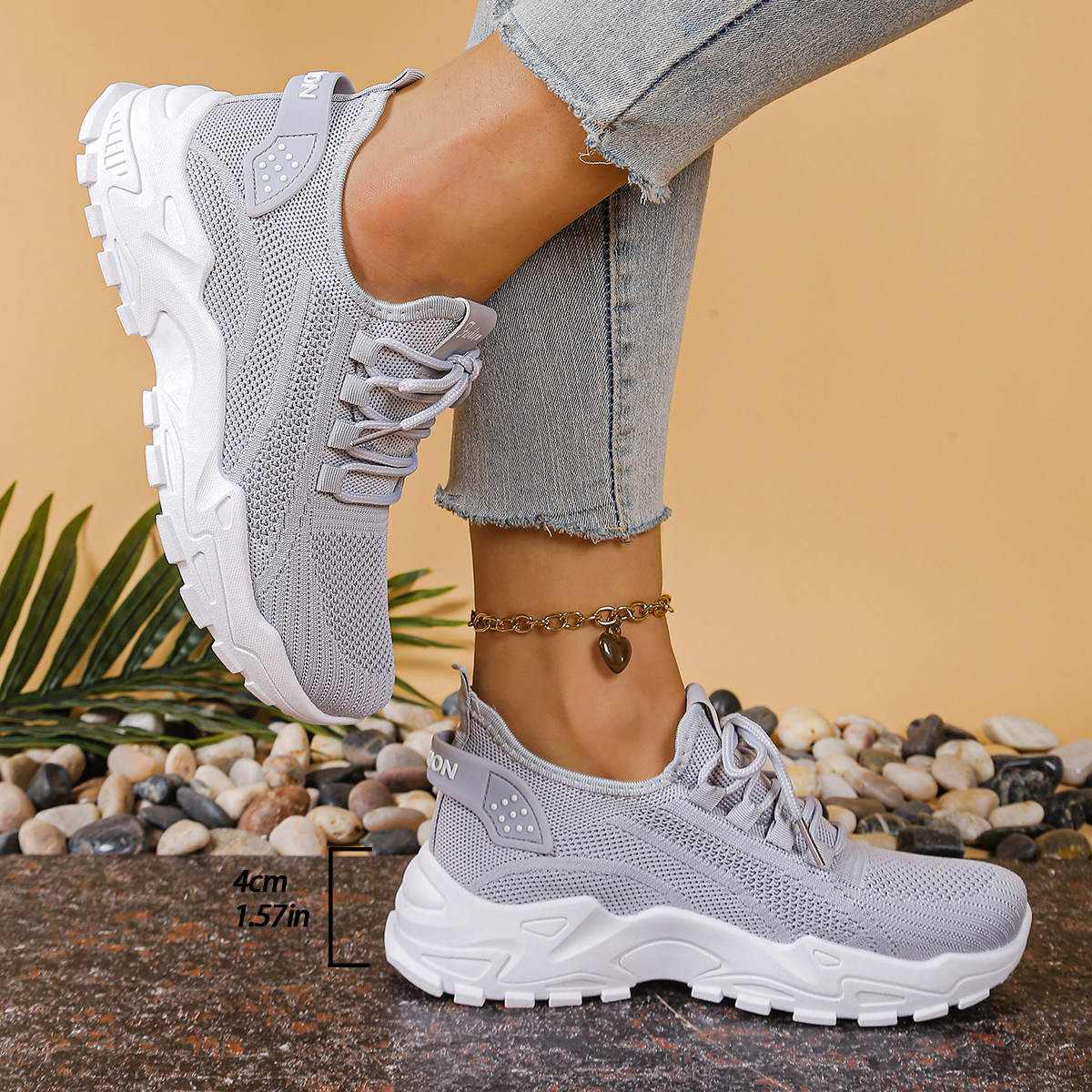 Kit wide toe box sneakers in grey