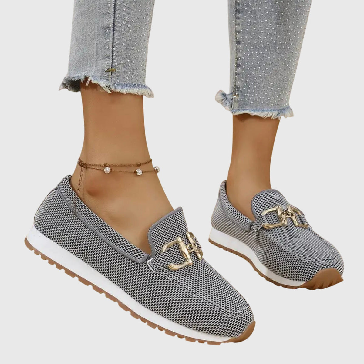 Maud horsebit comfort loafers in grey