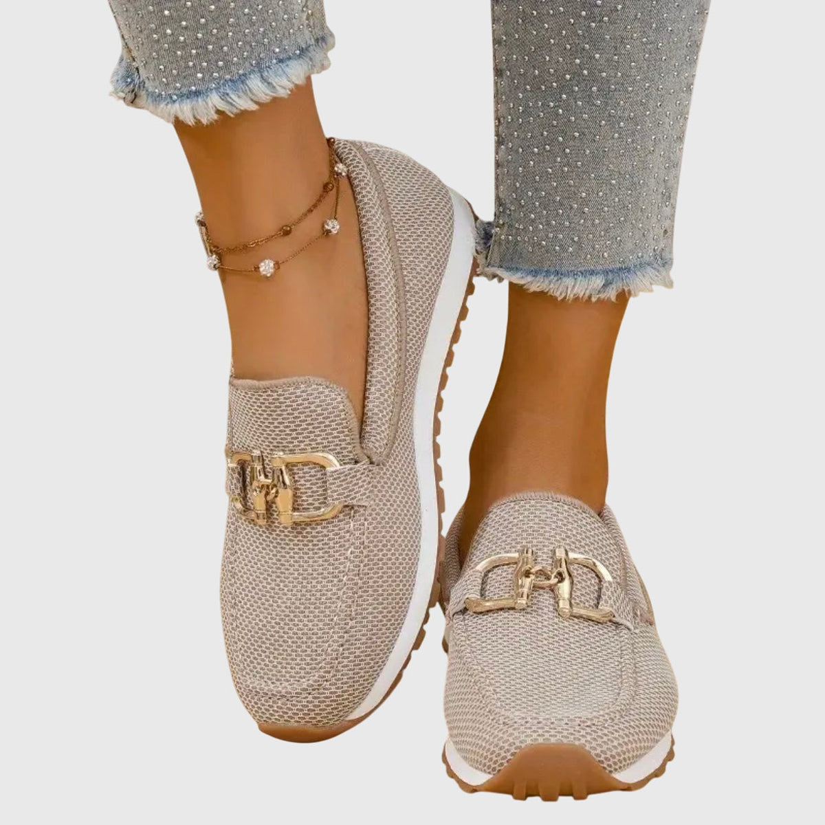Maud horsebit comfort loafers in beige