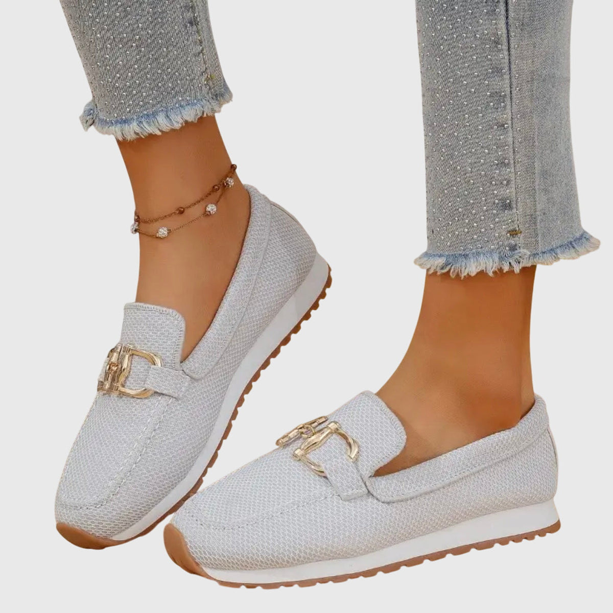 Maud horsebit comfort loafers in white