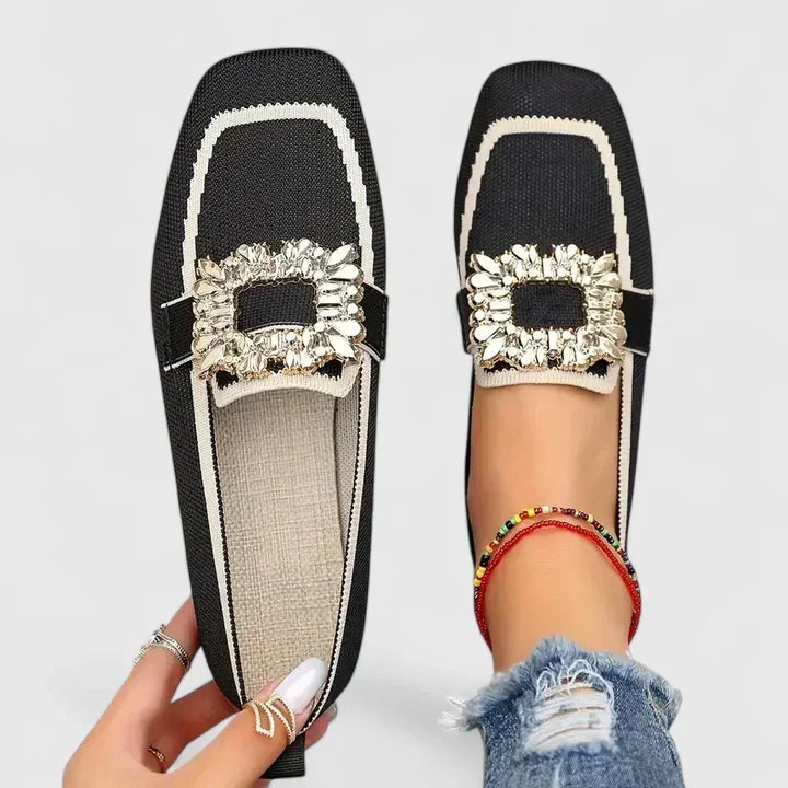 Olive flexible sole loafers in black