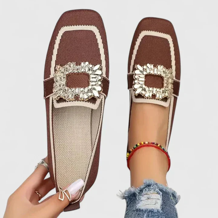Olive flexible sole loafers in brown