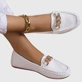 Pippa chain detail loafers in white