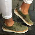 Sadie breathable knit slip-ons in green