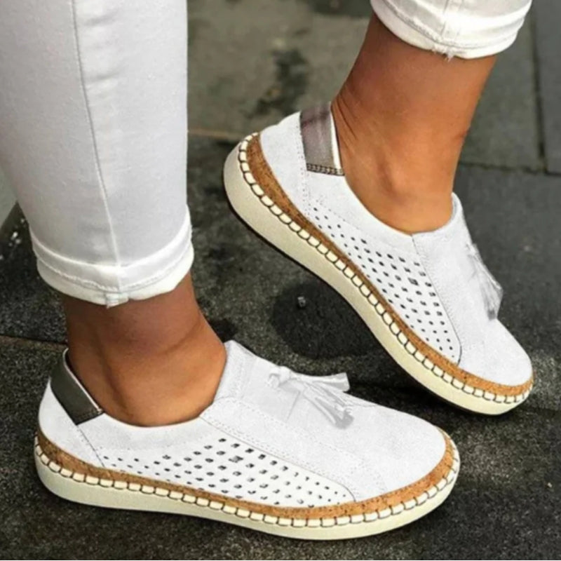 Sadie breathable knit slip-ons in white