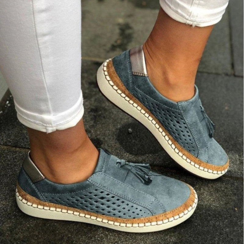 Sadie breathable knit slip-ons in navy