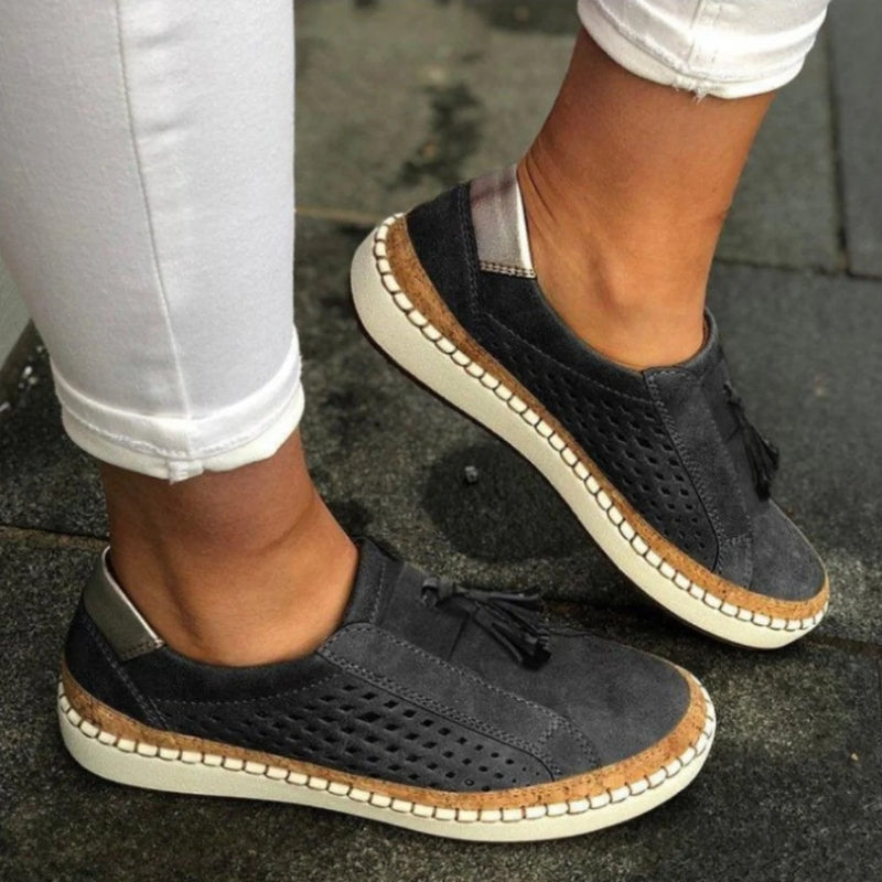 Sadie breathable knit slip-ons in black